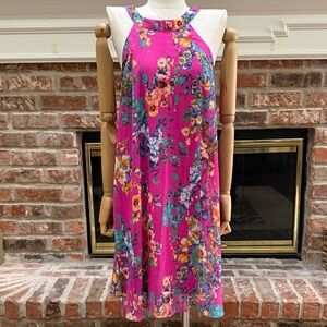 BETSEY JOHNSON Y2K Vintage Vibrant Pink Floral Swing Dress / size 6 / Like New